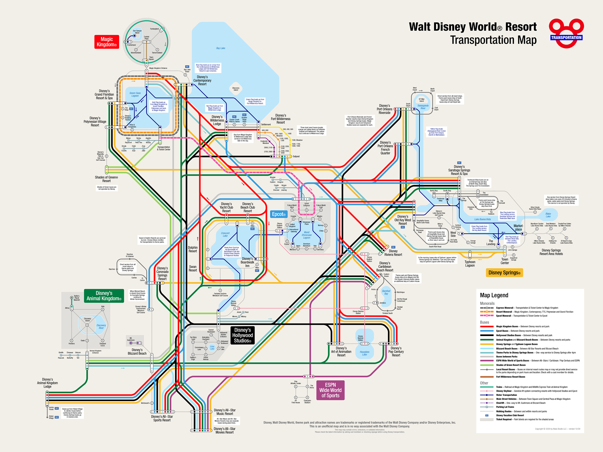 Unofficial Walt Disney World Resort Transportation Map