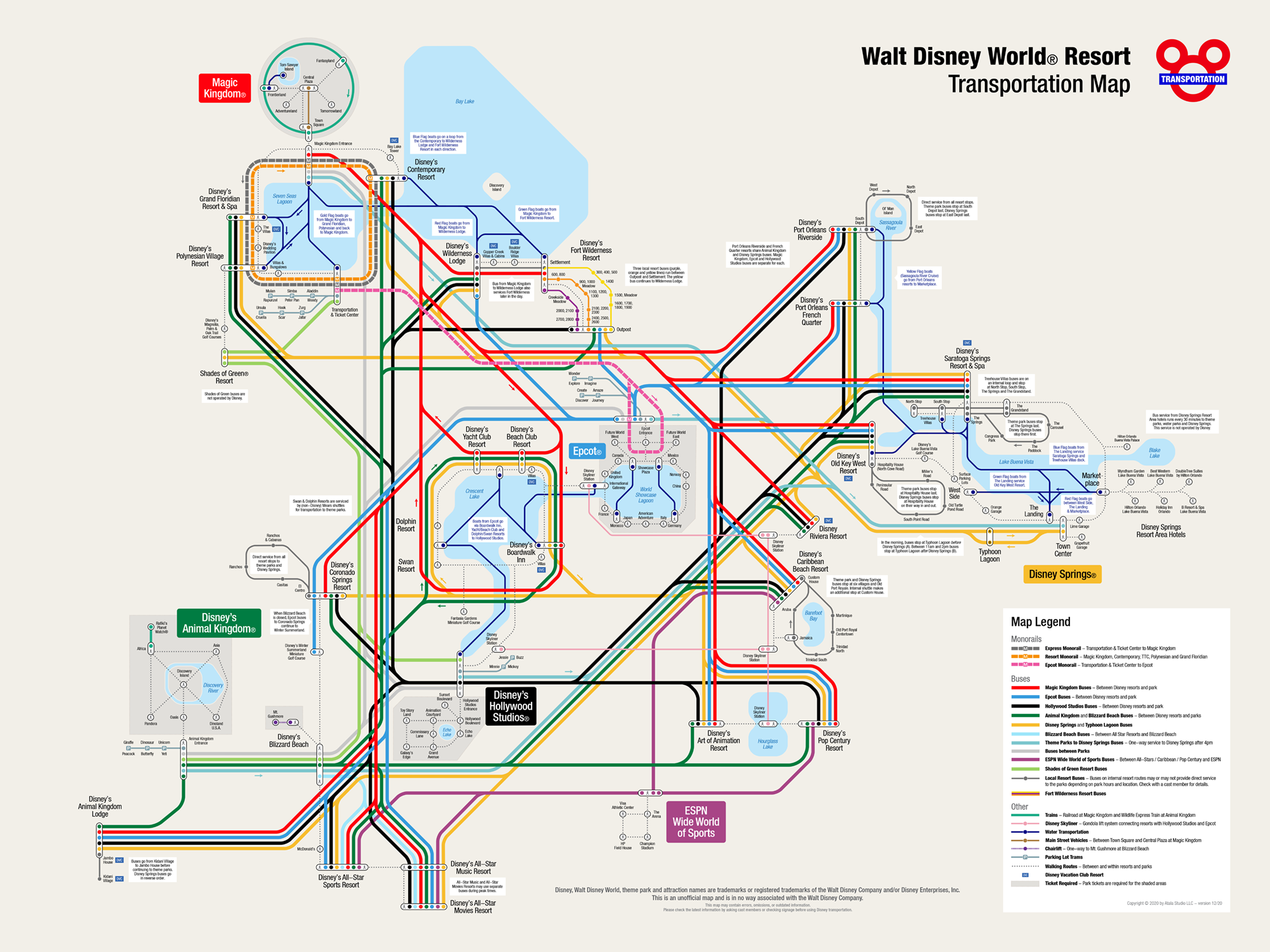 walt disney world transportation map Unofficial Walt Disney World Resort Transportation Map walt disney world transportation map